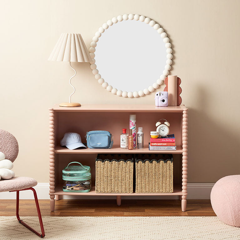 Betti Bobbin Low Bookcase - Pink