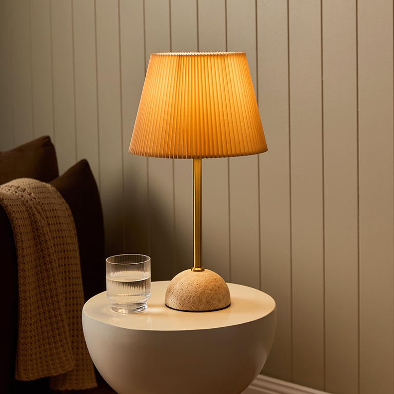 Elin Travertine Base Table Lamp