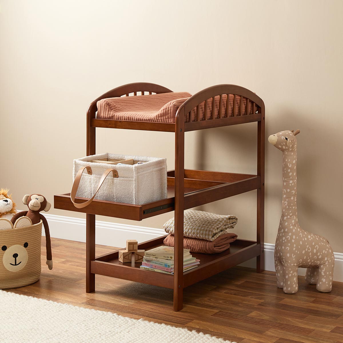 Archie 2 Shelf Change Table - Hazelnut