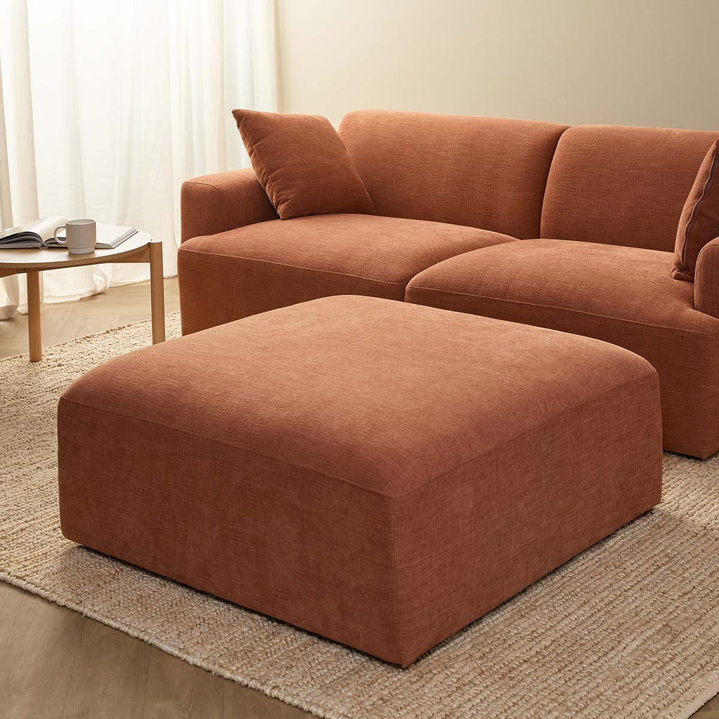 Dylan Large Ottoman - Rust