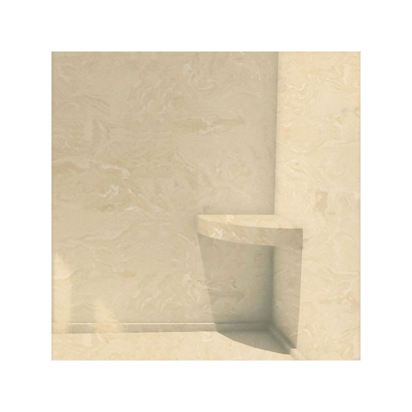 Transolid Studio 14-In X 14-In Solid Surface Wall-Mount Corner Shower Seat - 14.5 x 14.25 x 3