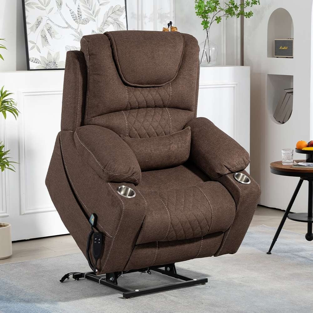 Upgraded Flagship Dual Motor Independent Control Oversized 180¡ã Lay Flat Power Lift Recliner Chair