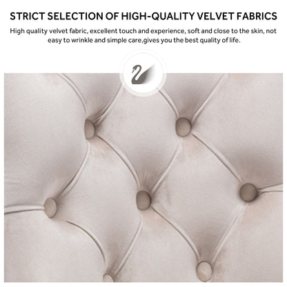 Upholstered Tufted Velvet Dining Chair with Solid Wood Legs Set of 6