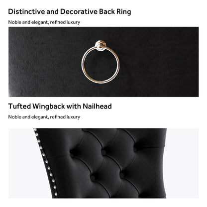 Upholstered Tufted Velvet Dining Chair with Solid Wood Legs Set of 6