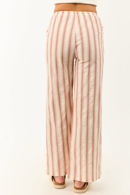 Vanilla Striped Lightweight Cotton Flowy Pants