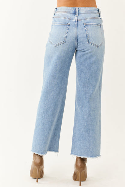 Vervet Light Wash Slim Wide Stretchy Crop Jeans