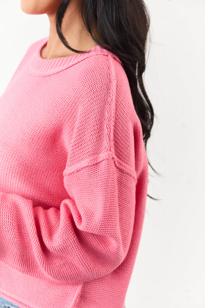 Watermelon Long Sleeve Relaxed Knit Sweater